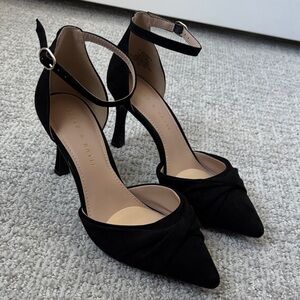 Kelly & Katie Black Knotted Ankle-Strap Dress Heels Shoes 7.5W NEW